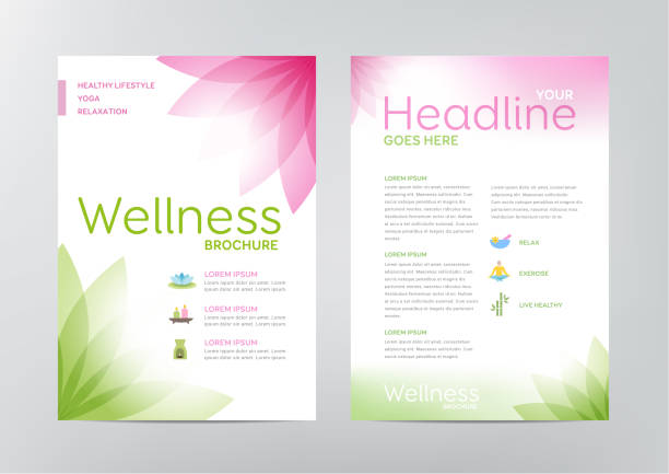 Wellness brochure template - for relaxation, healthcare, medical topics.