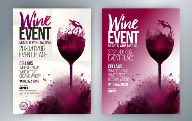 Template for poster, invitations, promotions and wine events. Vector illustration